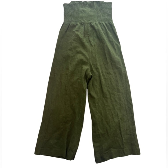 Madewell linen jumpsuit romper olive green NWOT - Picture 3 of 9